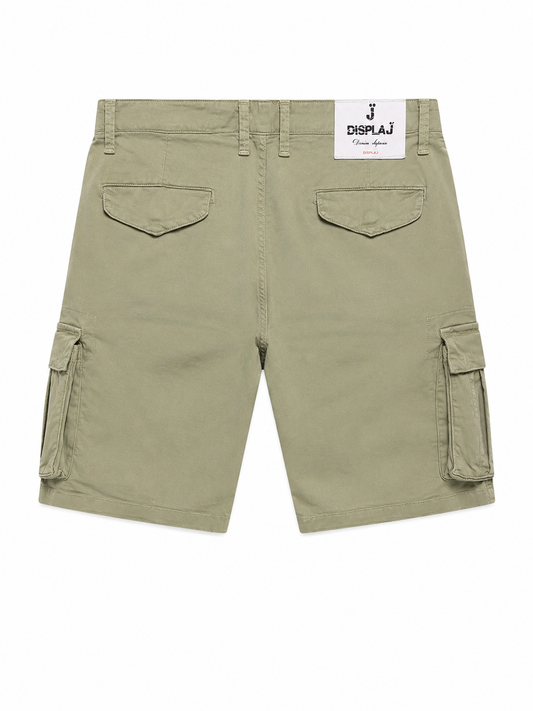 Bermuda cargo Displaj verde salvia tessuto strech