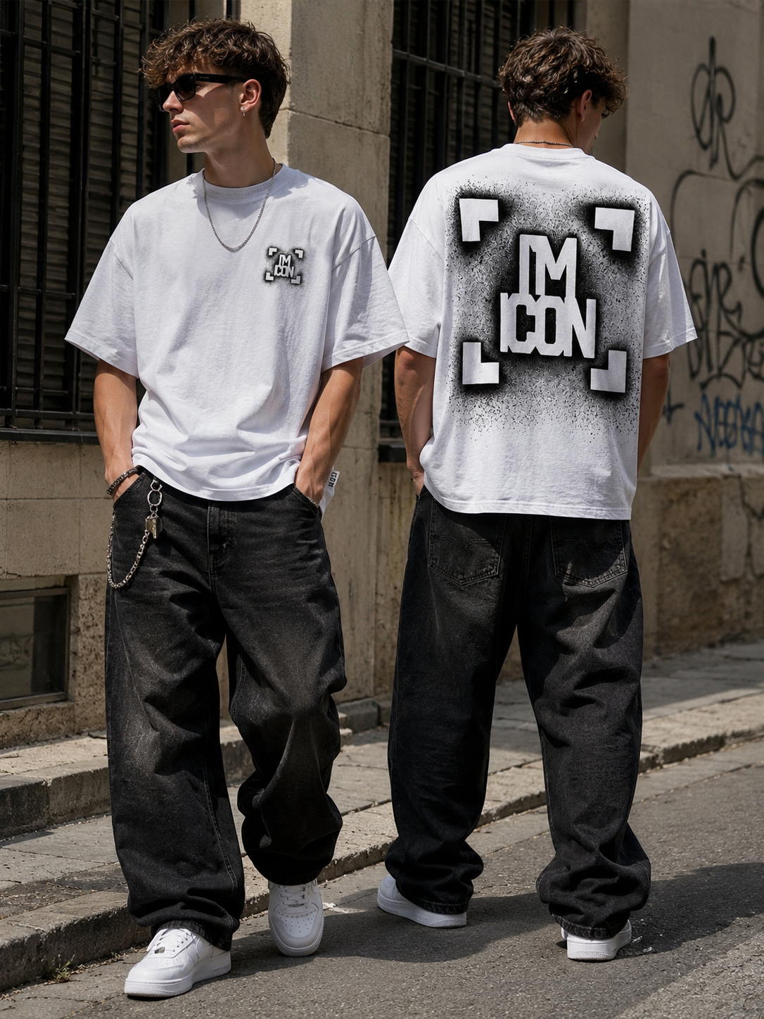ICON T-Shirt Oversize Spray Logo Bianca
