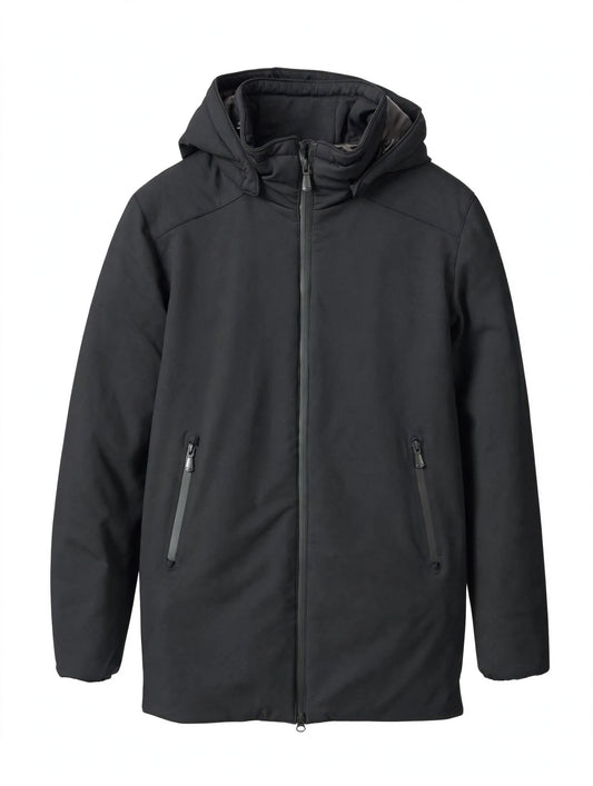 YES-ZEE Giacca Uomo Invernale Piuma - Softshell Impermeabile - Cappuccio Staccabile - 2 Colori
