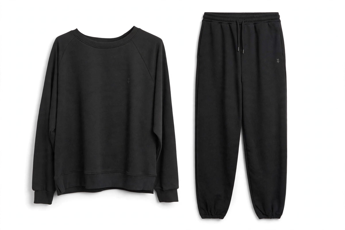 Completo donna Please, tuta comoda con pantalone che non segna con polsino alla caviglia