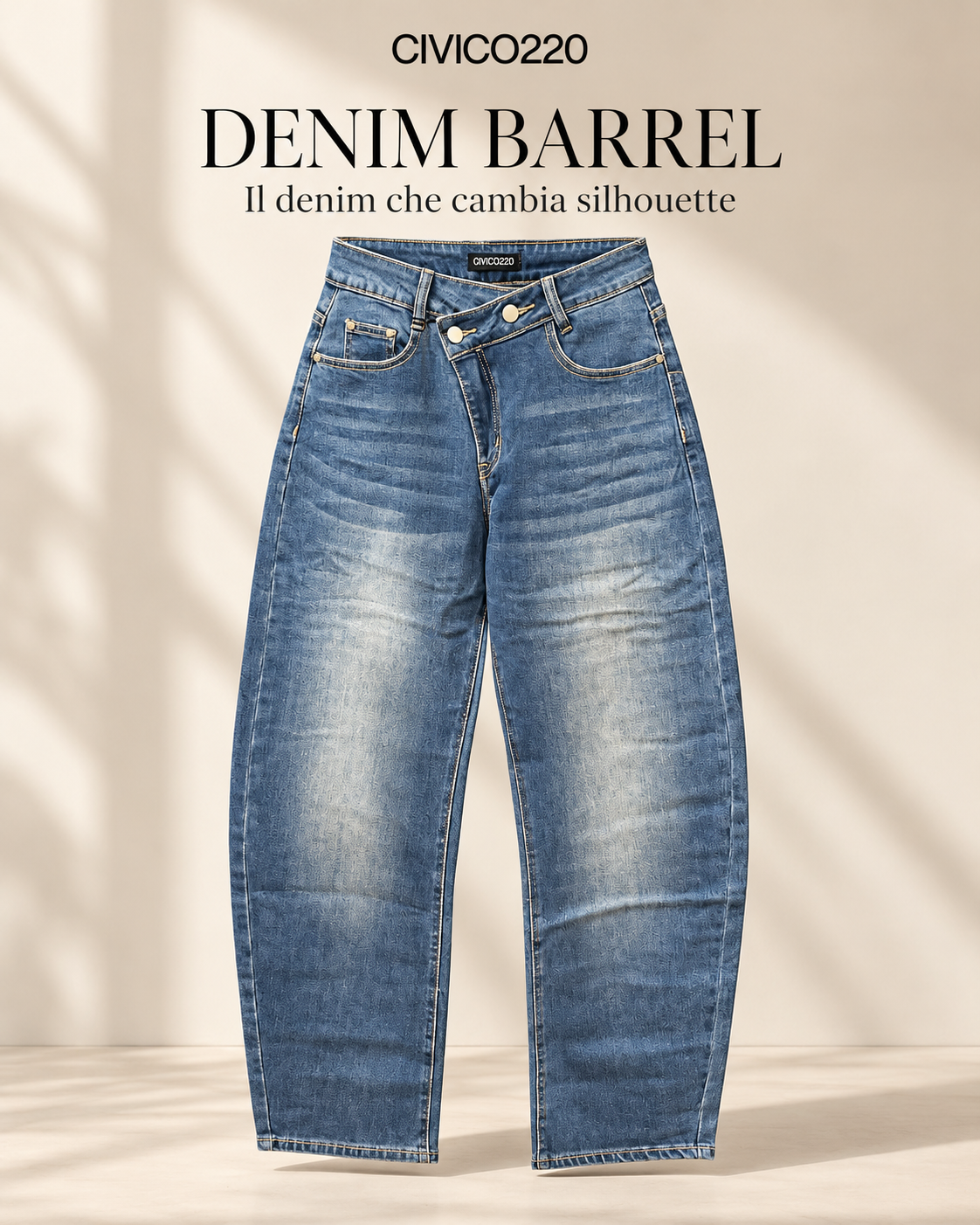 Jeans donna Civico220 modello Barrel elasticizzato