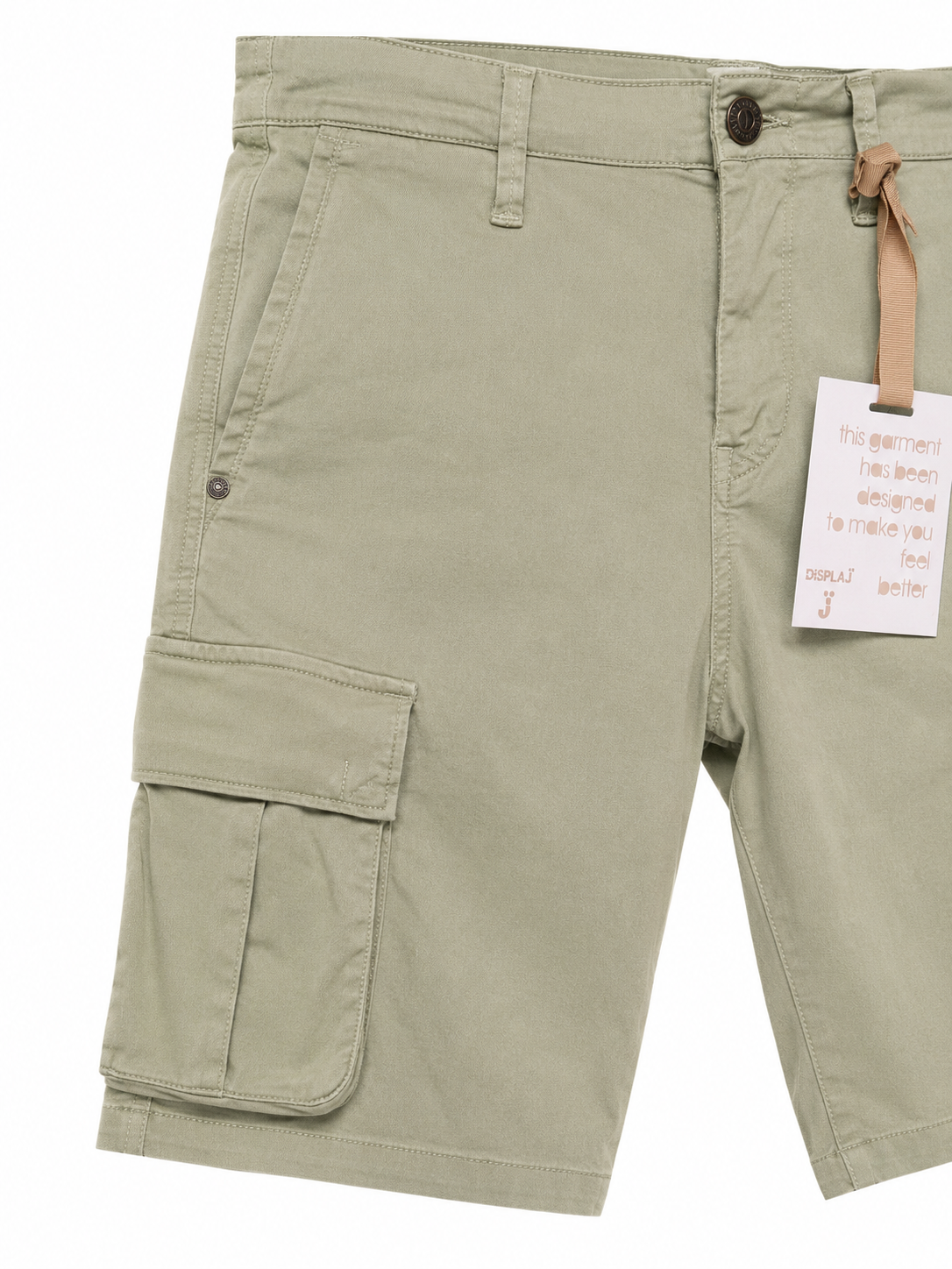 Bermuda cargo Displaj verde salvia tessuto strech
