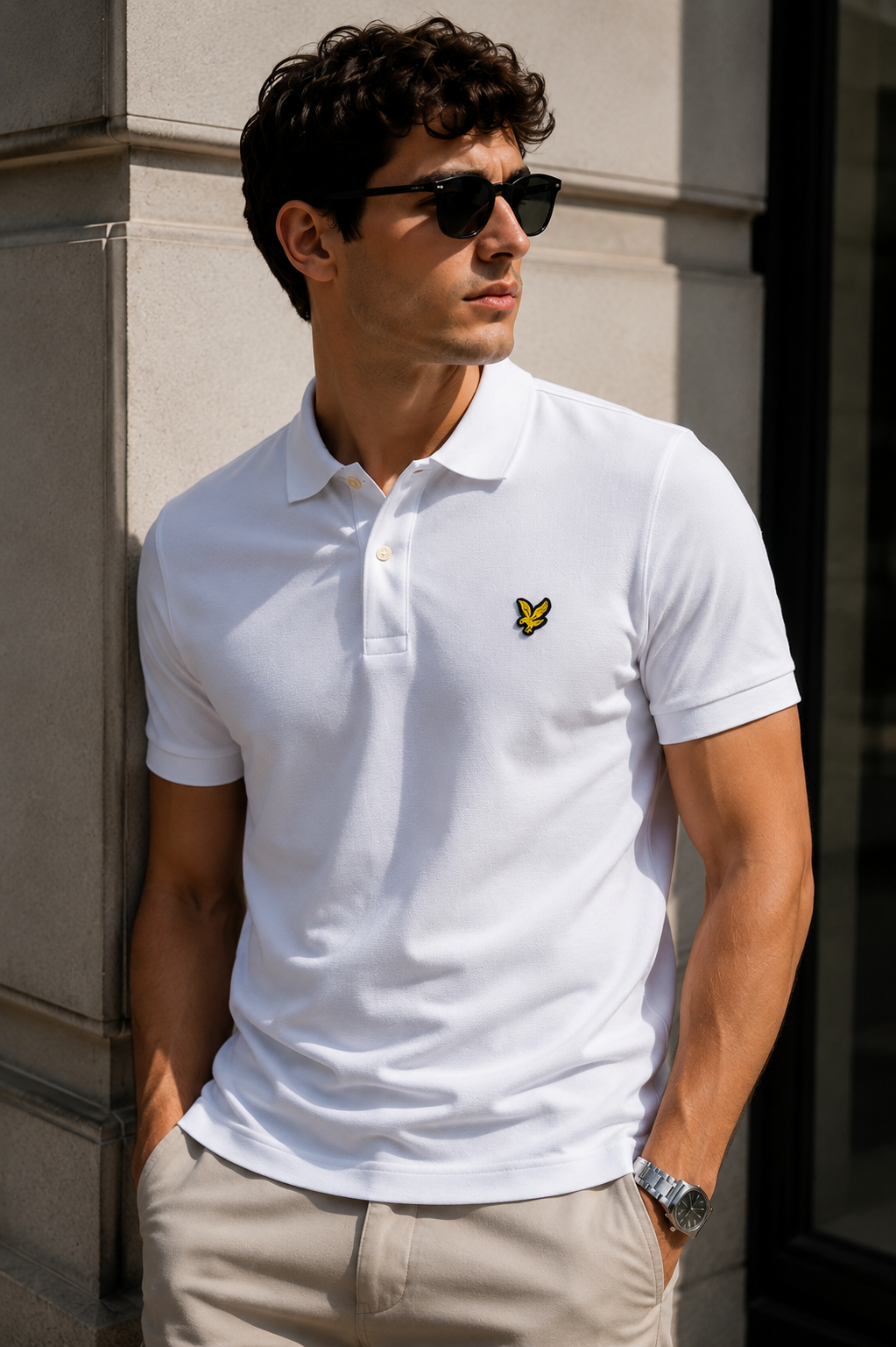 Polo Lyle & Scott Uomo Bianca in Cotone Piqué