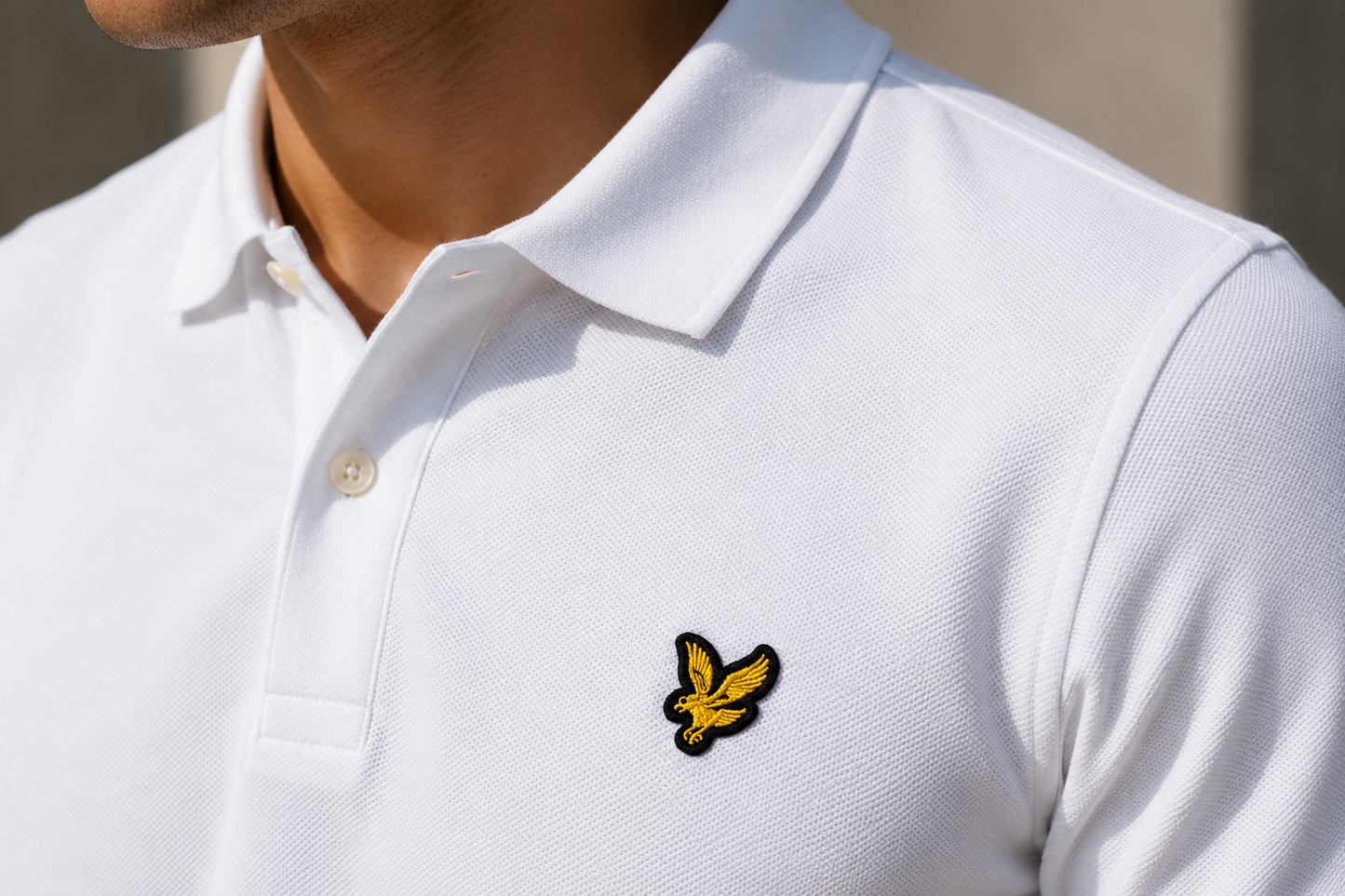 Polo Lyle & Scott Uomo Bianca in Cotone Piqué