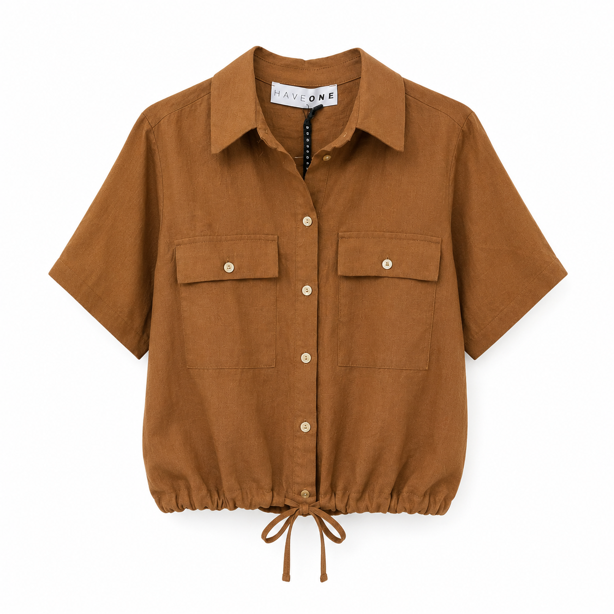 Camicia Donna in Lino Have One con Coulisse – Marrone