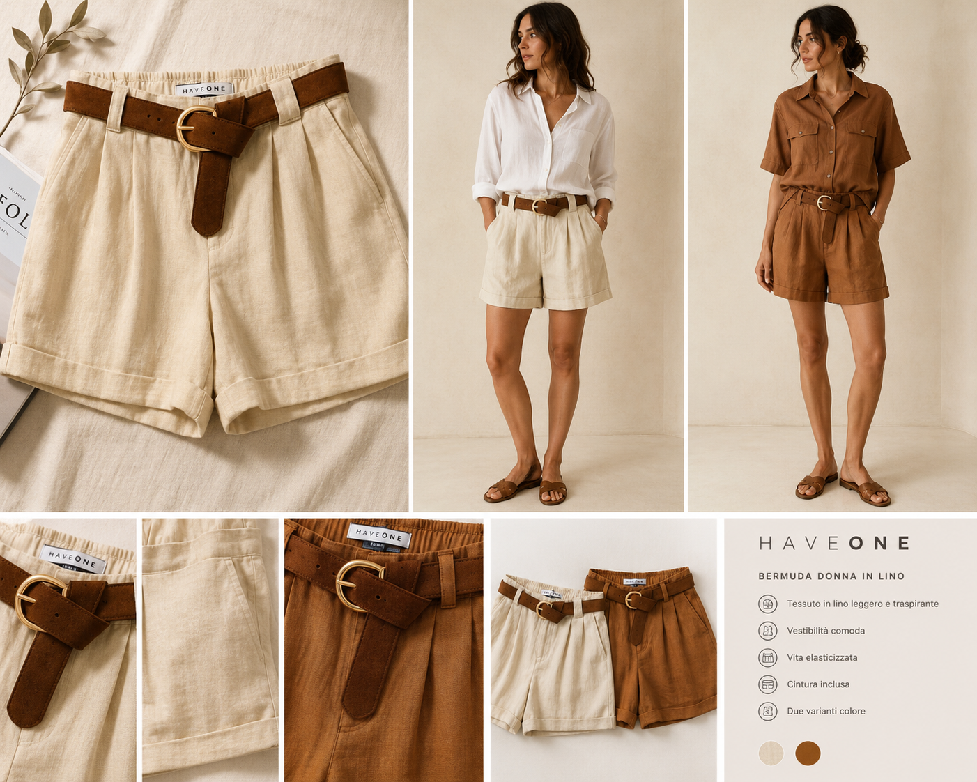 Bermuda Donna Have One in Lino con Cintura

Varianti

* Beige
* Marrone
