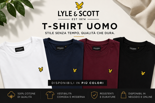 T.Shirt Lyle & Scott in cotone con logo sul petto, vestibilità regolare, vari colori.