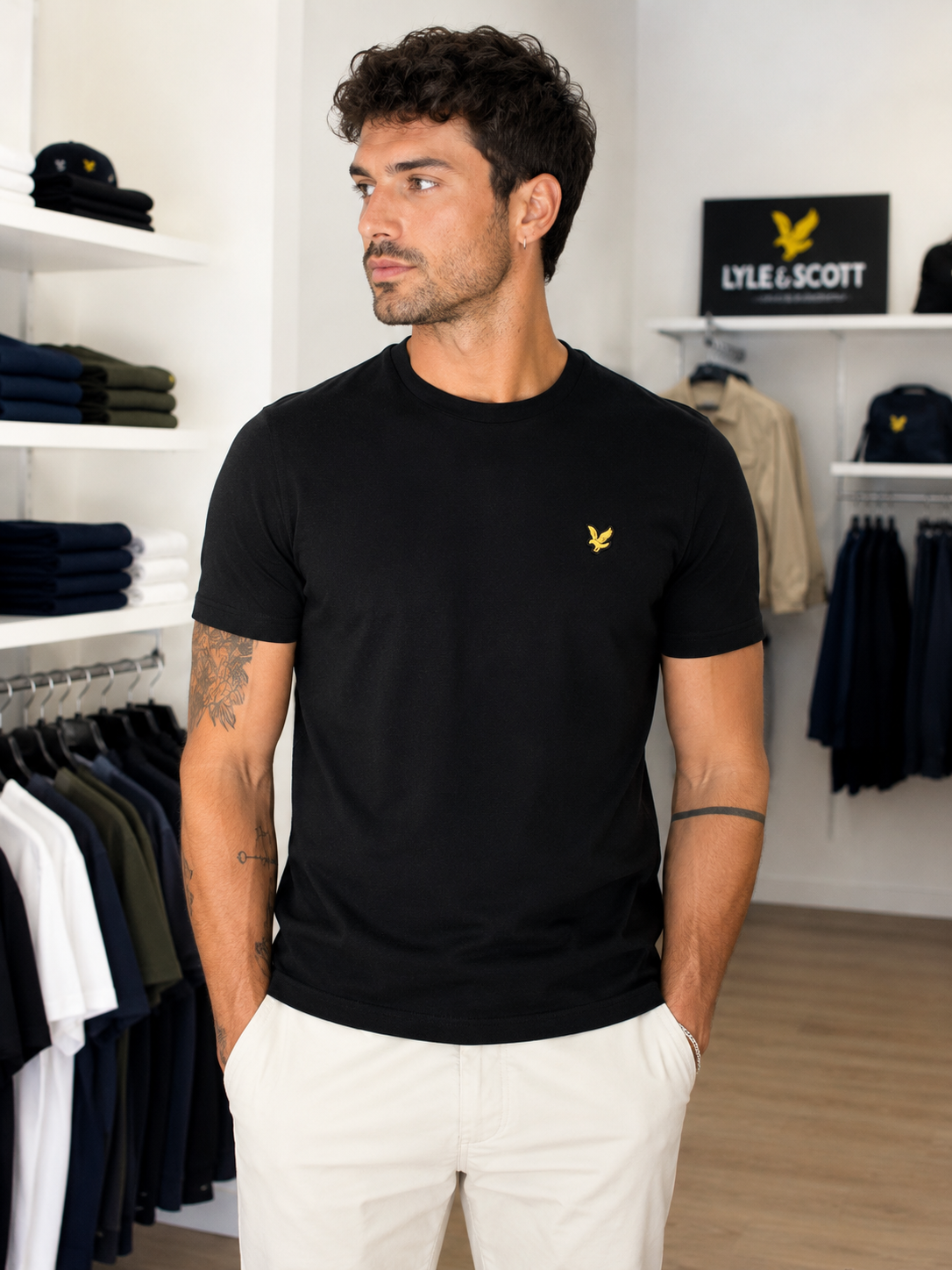 T-Shirt Uomo Lyle & Scott in Cotone – Bianco, Blu Navy, Nero e Bordeaux