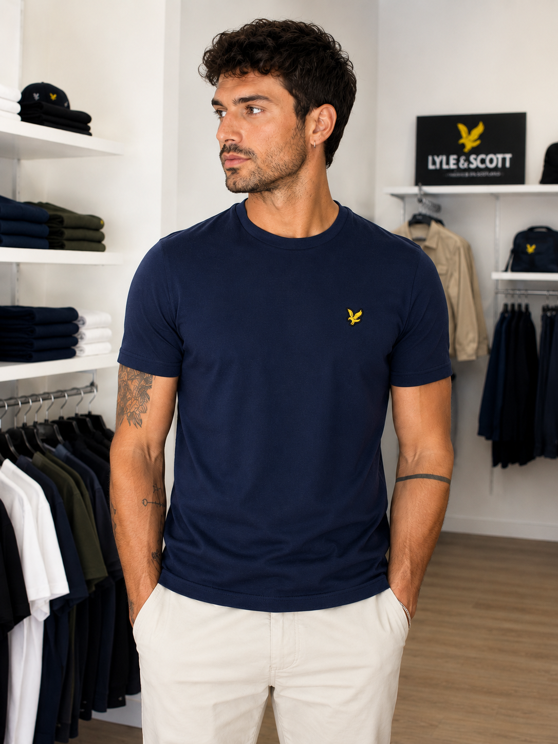T-Shirt Uomo Lyle & Scott in Cotone – Bianco, Blu Navy, Nero e Bordeaux