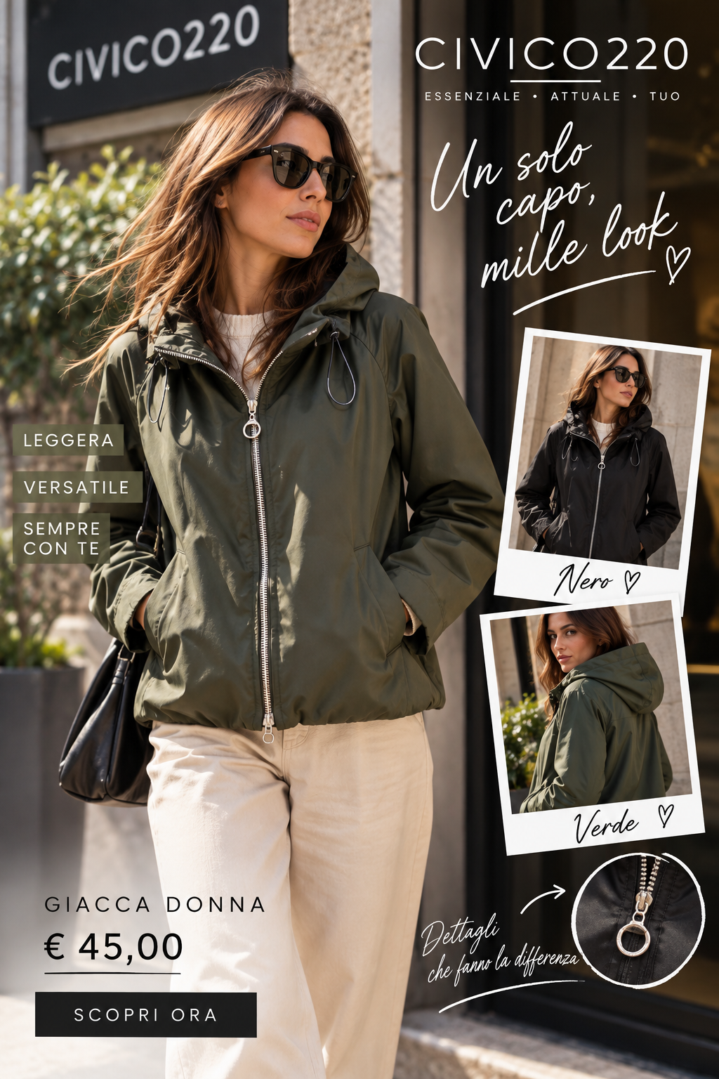 Giacca donna Civico220 verde – Drop 01