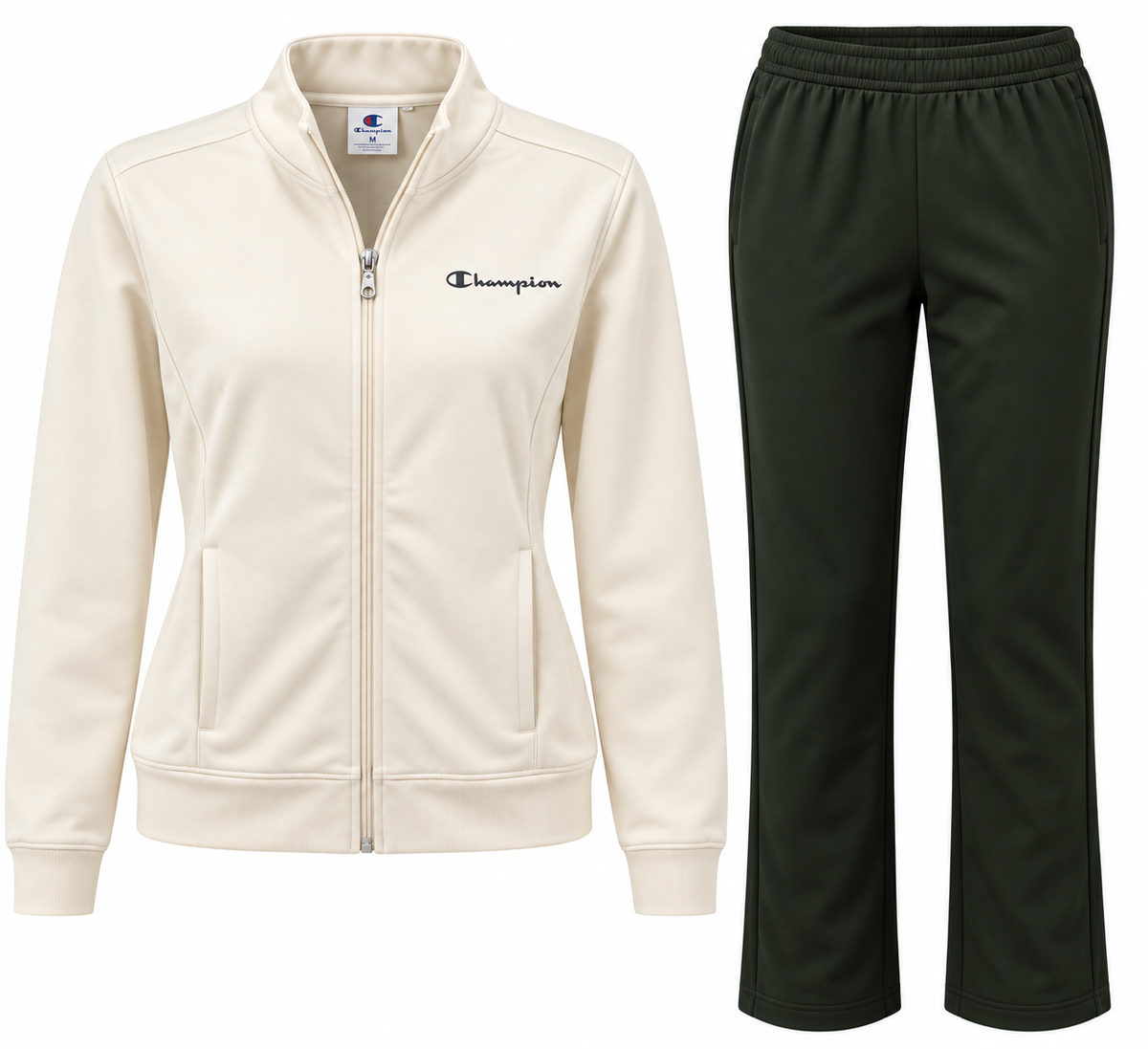 Tuta Champion Donna – Felpa Panna e Pantalone Verde Bosc