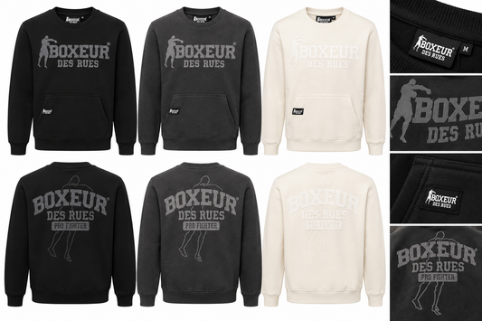 Felpa Uomo Boxeur Des Rues Girocollo – Logo e Grafica Pro Fighter